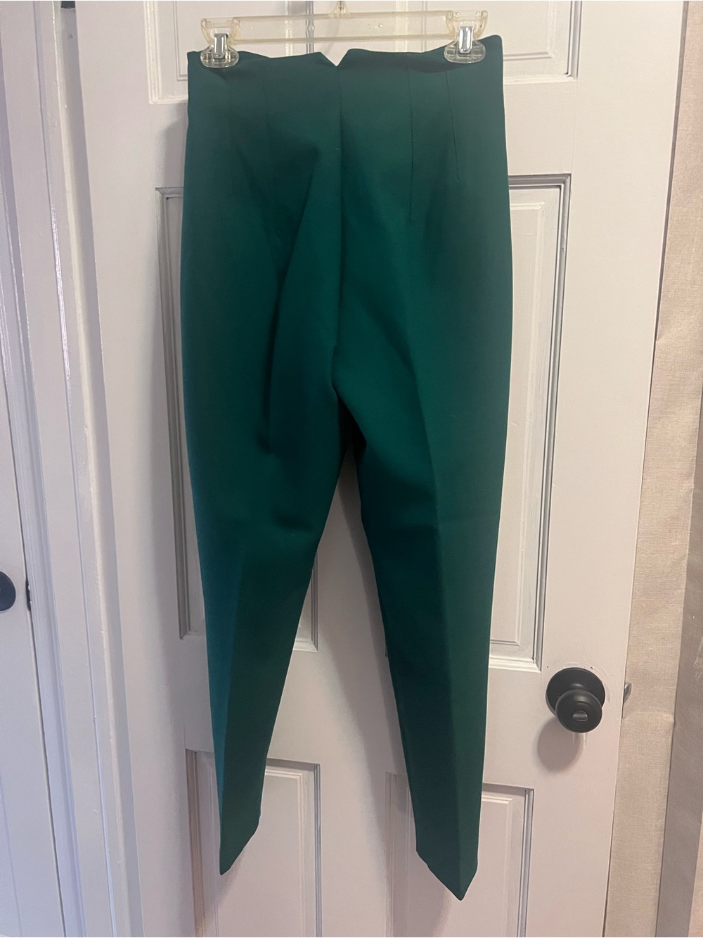Zara High-Waist Tapered Trousers - Emerald Green